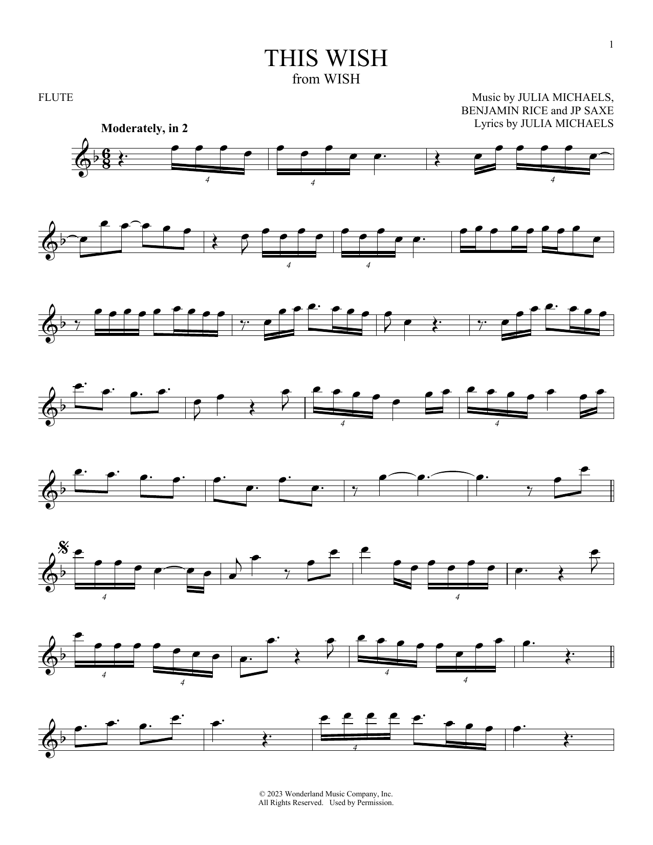 Download Julia Michaels This Wish (from Wish) Sheet Music and learn how to play Violin Solo PDF digital score in minutes