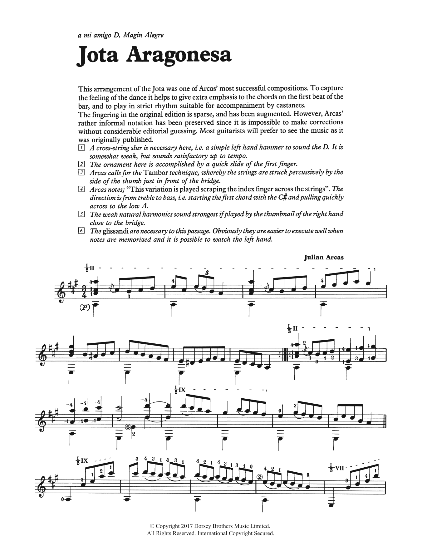 Download Julian Arcas Jota Aragonesa Sheet Music and learn how to play Guitar PDF digital score in minutes