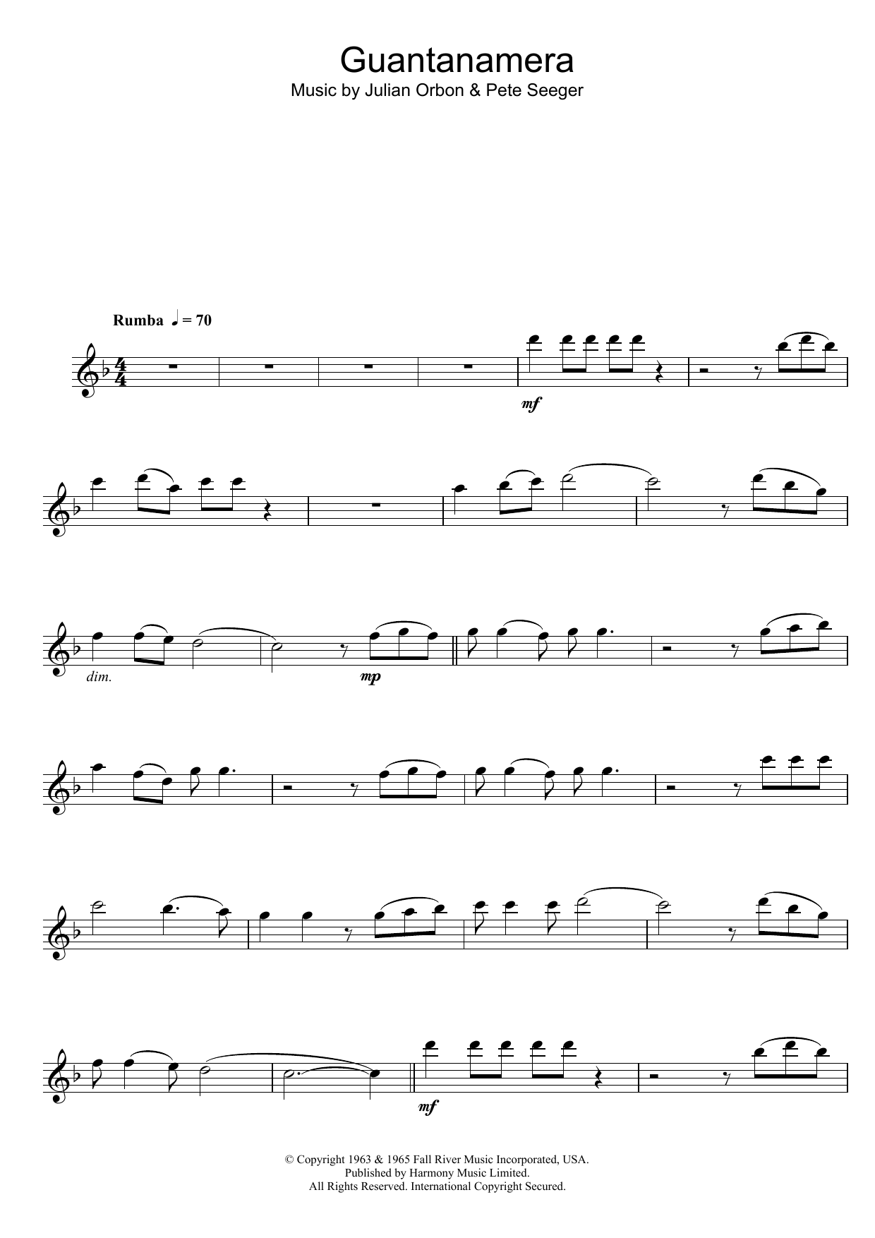 Download Julian Orbon Guantanamera Sheet Music and learn how to play Flute PDF digital score in minutes