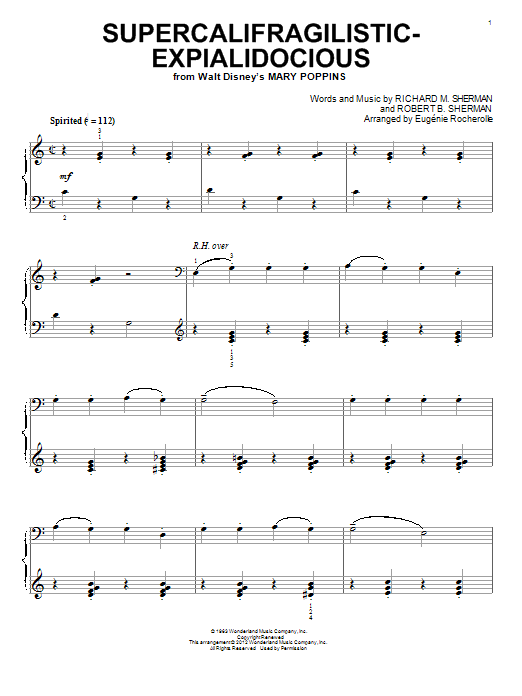 Download Julie Andrews Supercalifragilisticexpialidocious Sheet Music and learn how to play Piano PDF digital score in minutes