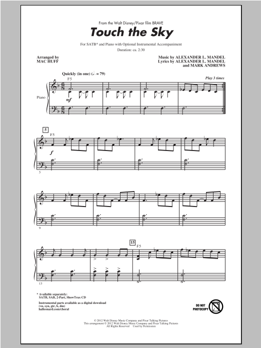 Download Julie Fowlis Touch The Sky (from Brave) (arr. Mac Huff) Sheet Music and learn how to play 2-Part Choir PDF digital score in minutes
