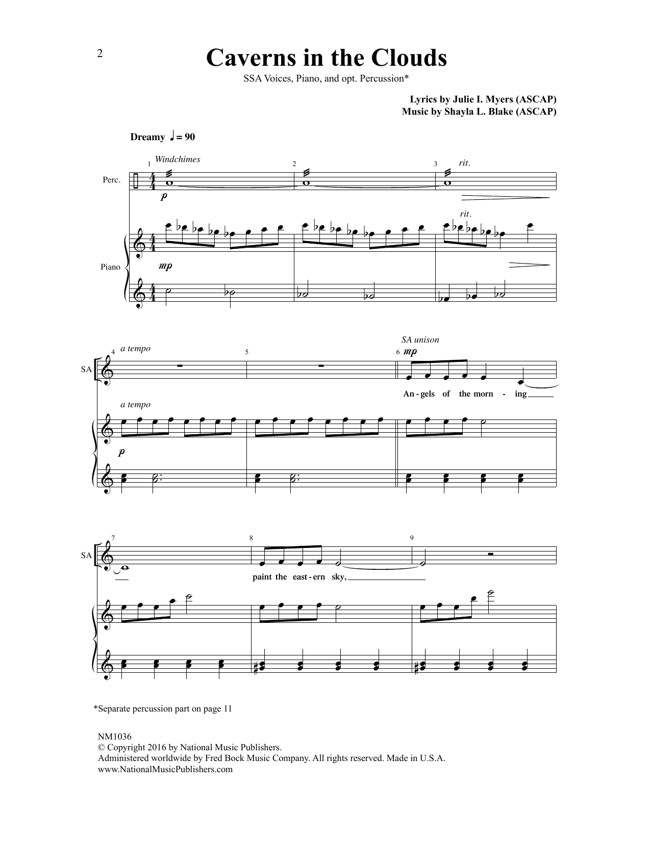 Download Julie I. Myers Caverns in the Clouds Sheet Music and learn how to play SSA Choir PDF digital score in minutes
