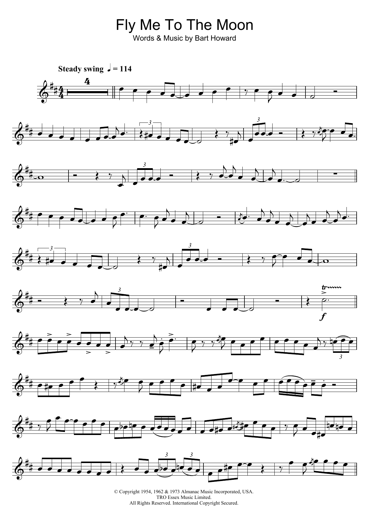 Download Julie London Fly Me To The Moon (In Other Words) Sheet Music and learn how to play Trumpet PDF digital score in minutes