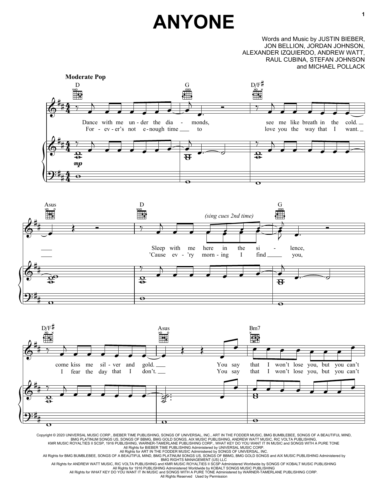 Download Justin Bieber Anyone Sheet Music and learn how to play Ukulele PDF digital score in minutes