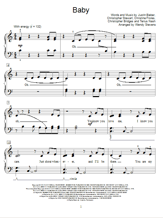 Download Justin Bieber featuring Ludacris Baby Sheet Music and learn how to play Guitar Lead Sheet PDF digital score in minutes