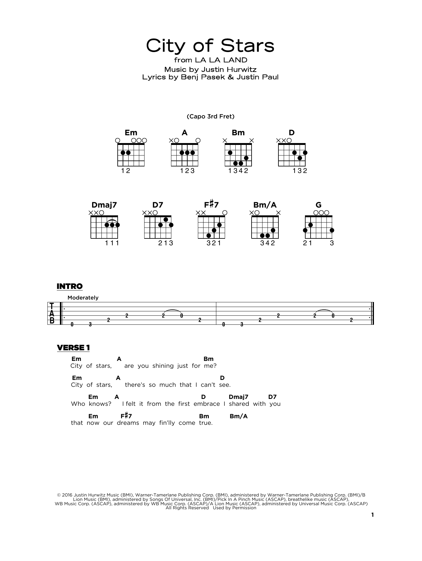 Download Justin Hurwitz City Of Stars (from La La Land) Sheet Music and learn how to play 5-Finger Piano PDF digital score in minutes