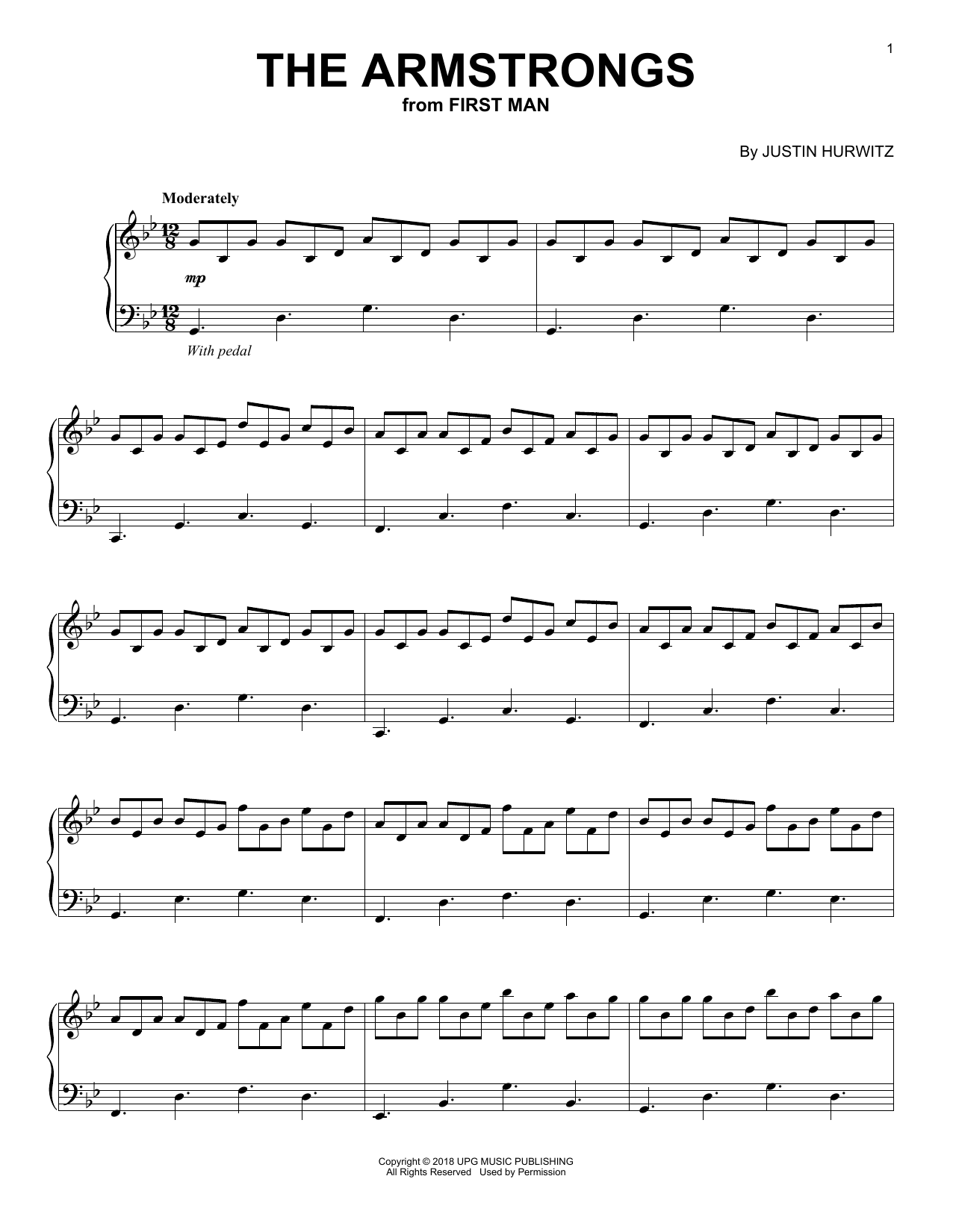 Download Justin Hurwitz The Armstrongs (from First Man) Sheet Music and learn how to play Piano Solo PDF digital score in minutes
