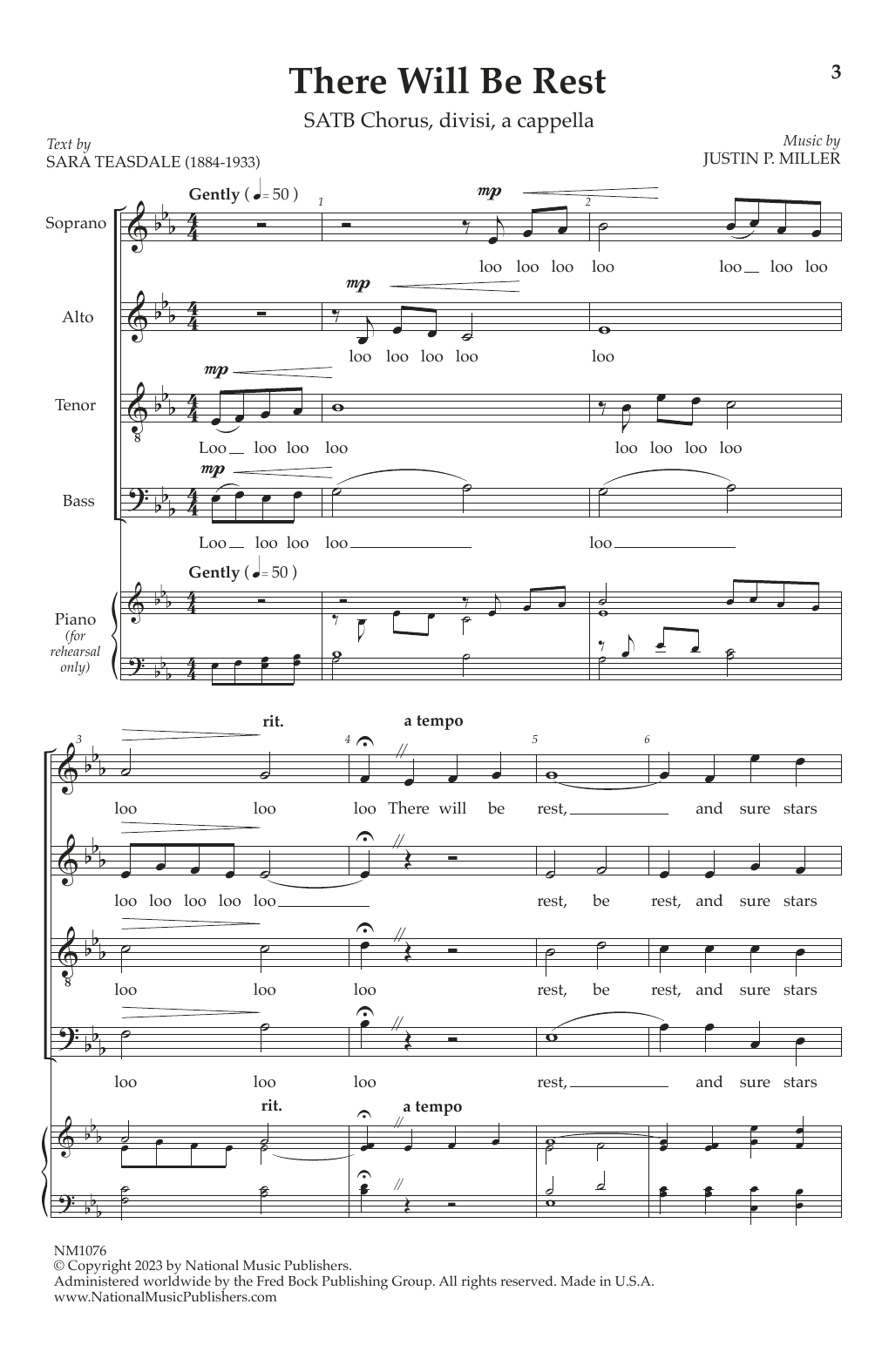 Download Justin Miller There Will Be Rest Sheet Music and learn how to play Choir PDF digital score in minutes