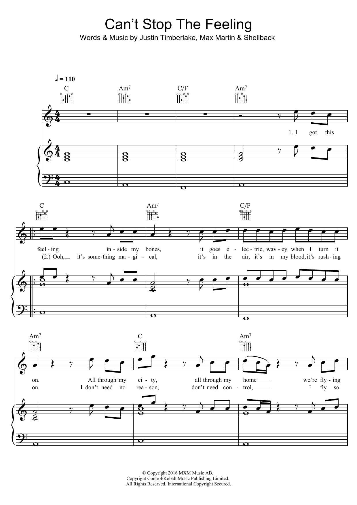 Download Justin Timberlake Can't Stop The Feeling Sheet Music and learn how to play DRMCHT PDF digital score in minutes