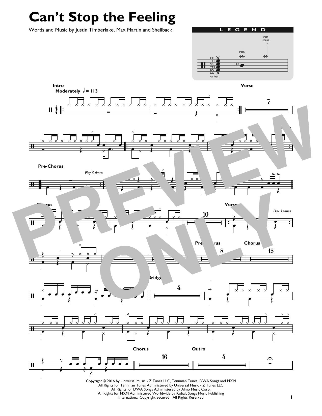 Download Justin Timberlake Can't Stop The Feeling! Sheet Music and learn how to play Really Easy Piano PDF digital score in minutes