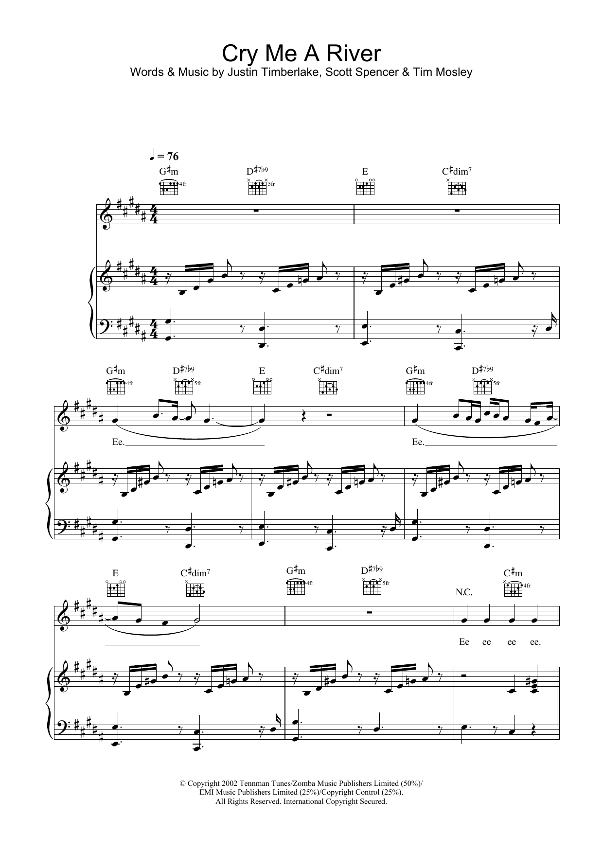 Download Justin Timberlake Cry Me A River Sheet Music and learn how to play Alto Saxophone PDF digital score in minutes