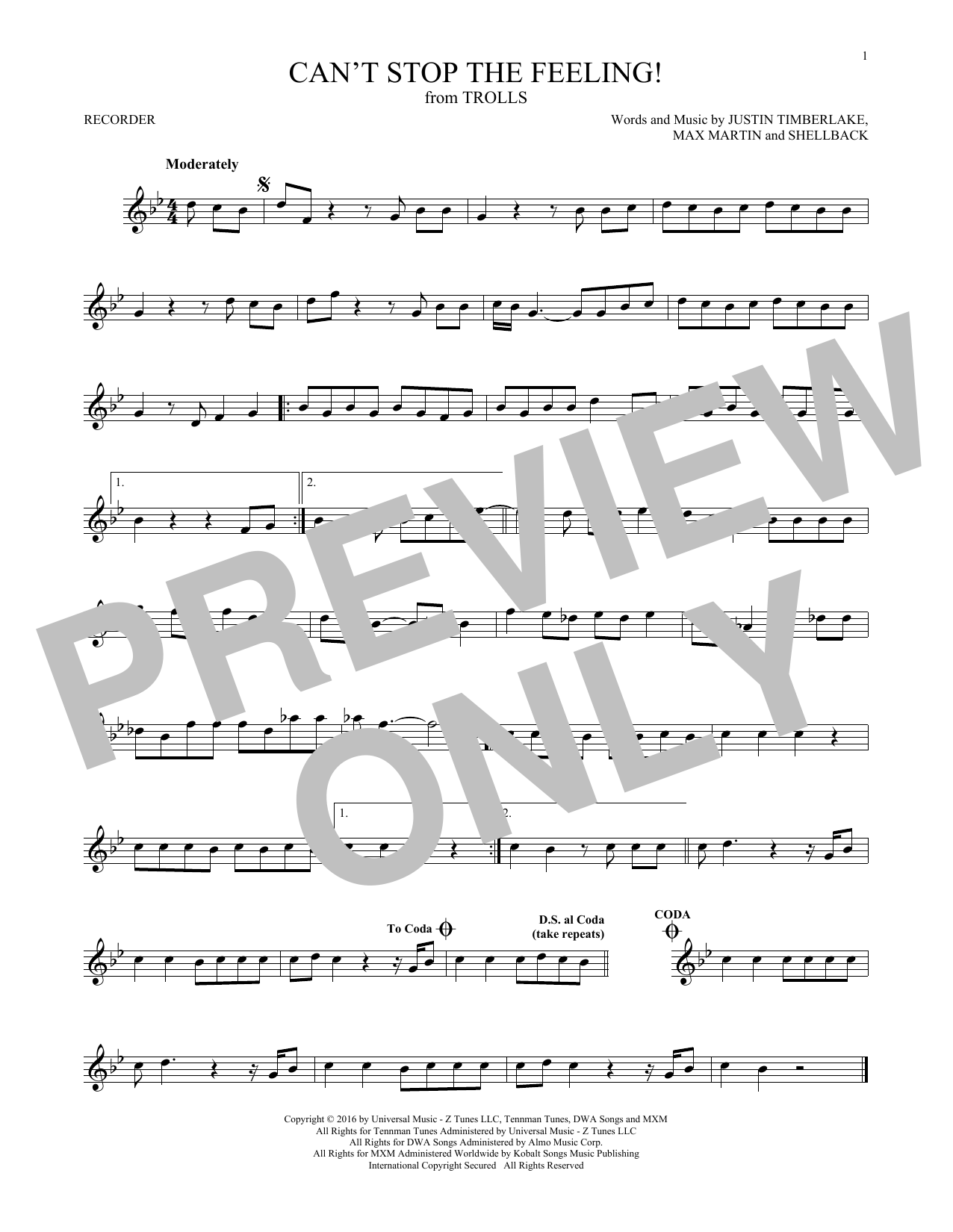 Justin Timberlake Can t Stop The Feeling from Trolls Sheet Music justin-timberlake-can-t-stop-the-feeling-from-trolls-sheet-music