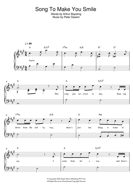 Download Justine Clarke Songs To Make You Smile Sheet Music and learn how to play Beginner Piano PDF digital score in minutes