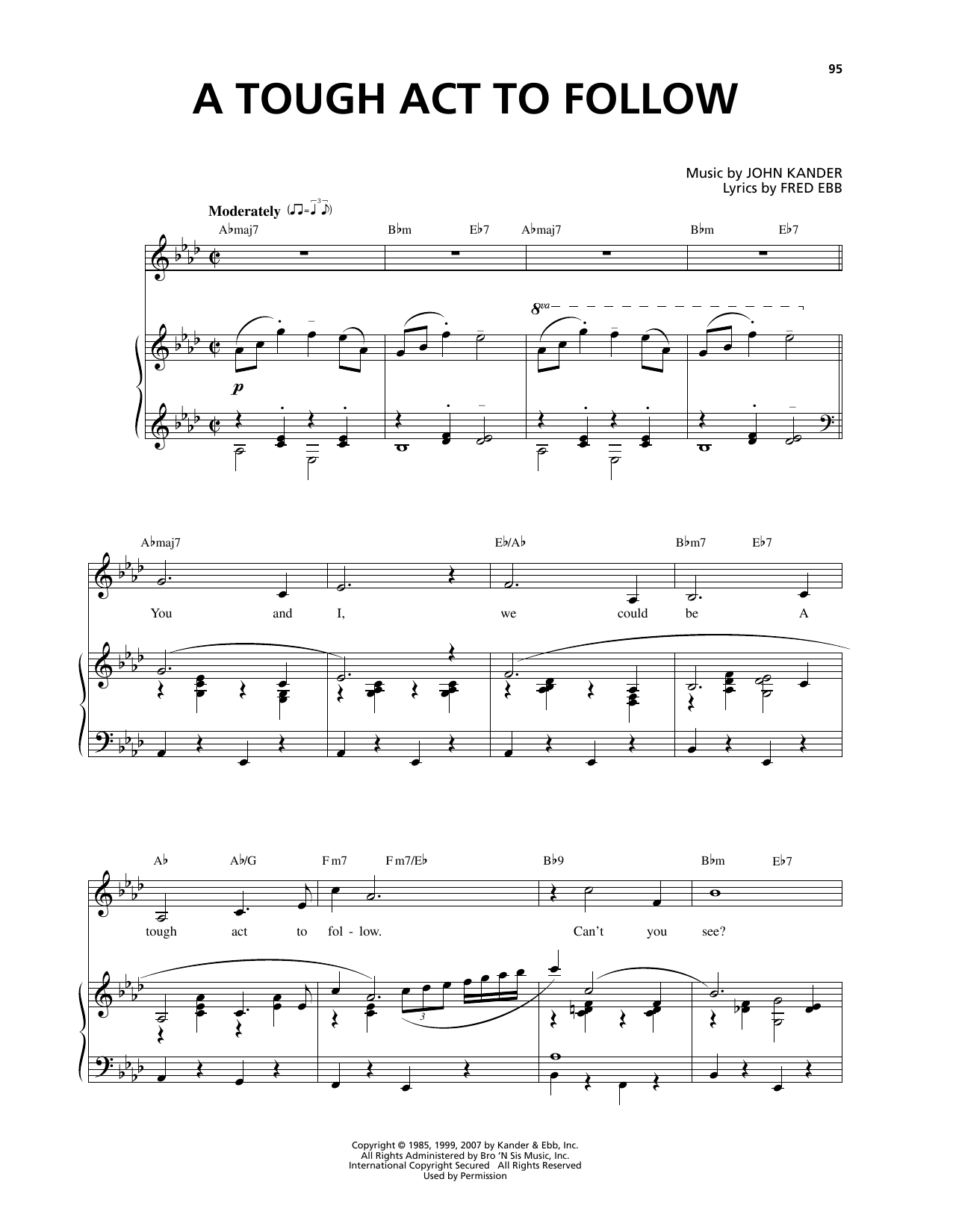 Download Kander & Ebb A Tough Act To Follow (from Curtains) Sheet Music and learn how to play Piano, Vocal & Guitar Chords (Right-Hand Melody) PDF digital score in minutes