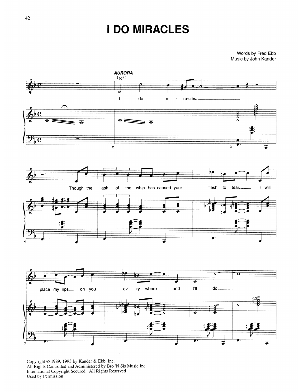 Download Kander & Ebb I Do Miracles (from Kiss Of The Spider Woman) Sheet Music and learn how to play Piano & Vocal PDF digital score in minutes