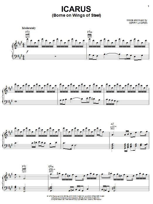 Download Kansas Icarus (Borne On Wings Of Steel) Sheet Music and learn how to play Guitar Tab PDF digital score in minutes