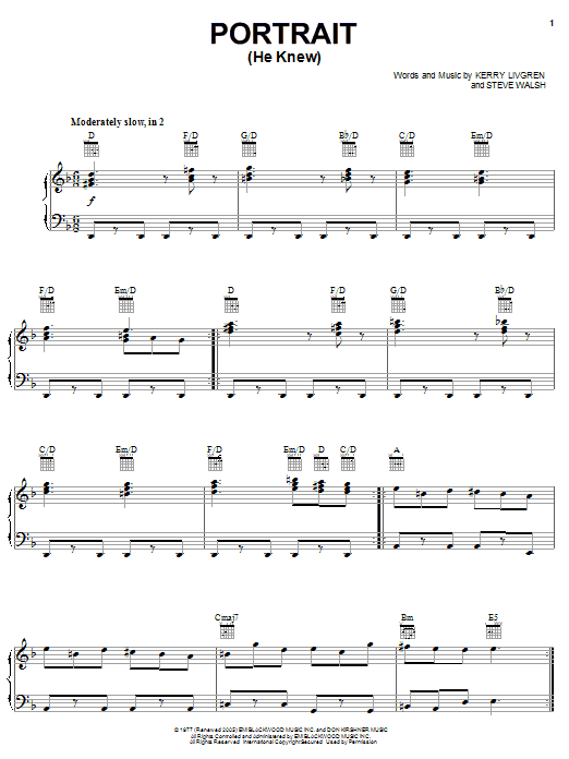 Download Kansas Portrait (He Knew) Sheet Music and learn how to play Guitar Tab PDF digital score in minutes