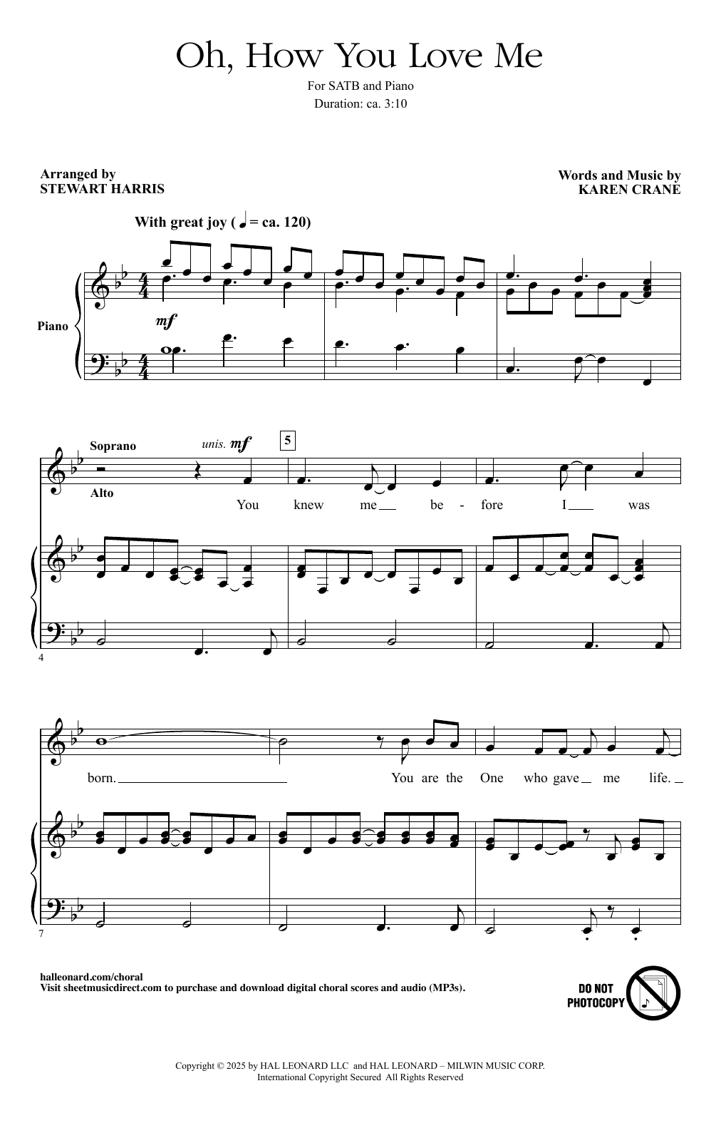 Download Karen Crane Oh, How You Love Me (arr. Stewart Harris) Sheet Music and learn how to play SATB Choir PDF digital score in minutes