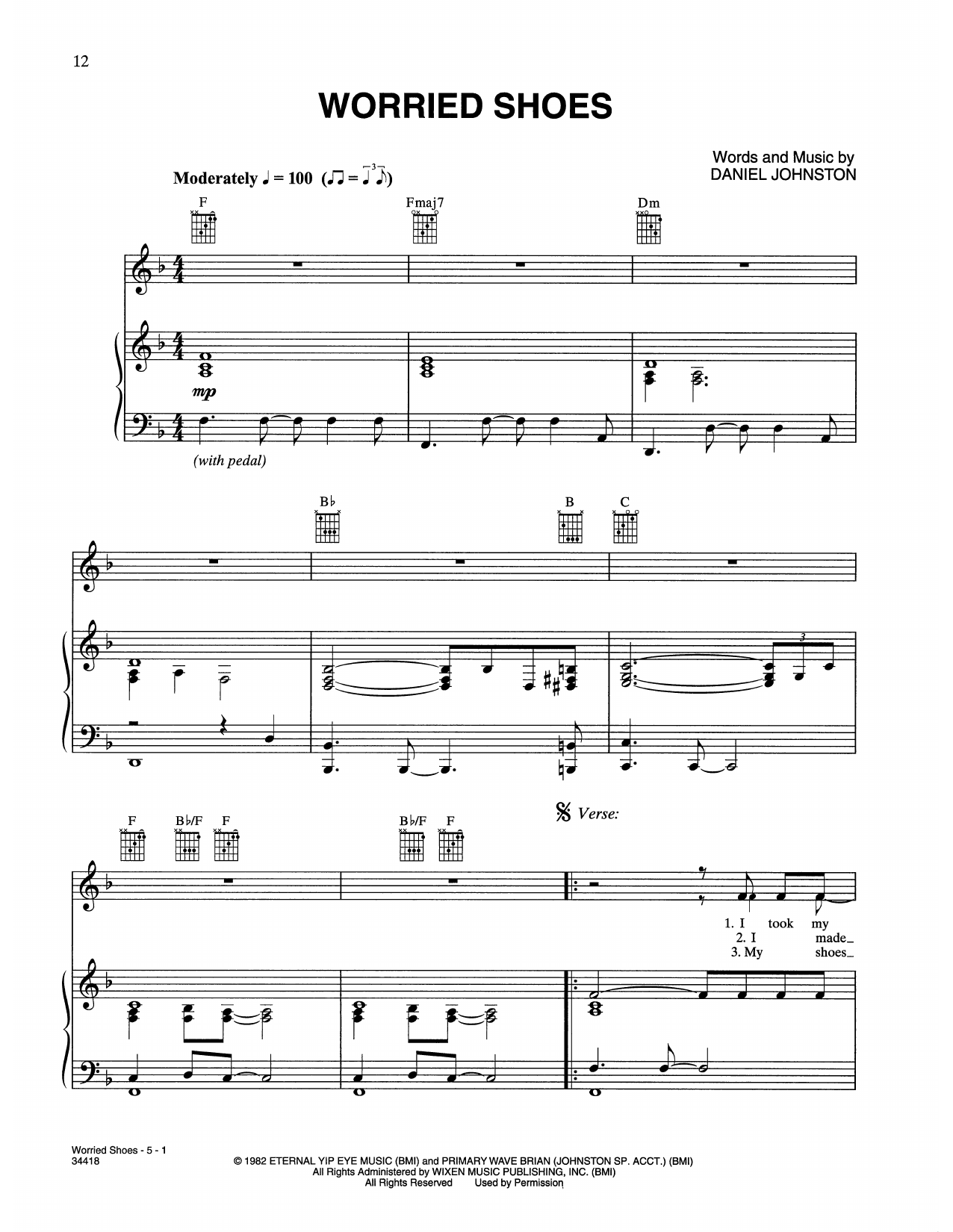 Download Karen O and The Kids Worried Shoes (from Where The Wild Things Are) Sheet Music and learn how to play Piano, Vocal & Guitar Chords (Right-Hand Melody) PDF digital score in minutes