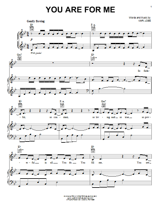 Download Kari Jobe You Are For Me Sheet Music and learn how to play Piano, Vocal & Guitar (Right-Hand Melody) PDF digital score in minutes