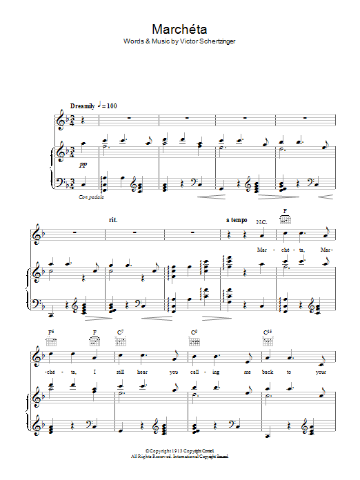 Download Karl Denver Marcheta Sheet Music and learn how to play Piano, Vocal & Guitar (Right-Hand Melody) PDF digital score in minutes