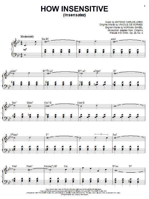 Download Karrin Allyson How Insensitive (Insensatez) Sheet Music and learn how to play Piano, Vocal & Guitar (Right-Hand Melody) PDF digital score in minutes
