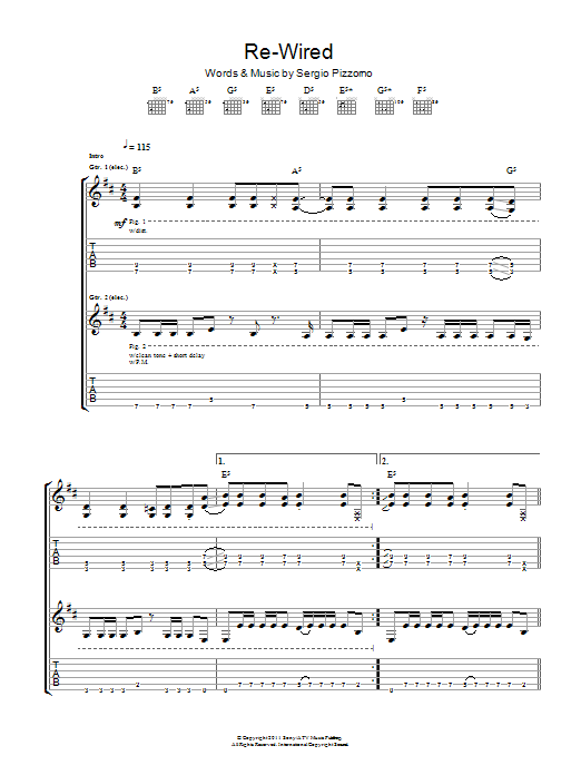 Download Kasabian Re-Wired Sheet Music and learn how to play Guitar Tab PDF digital score in minutes