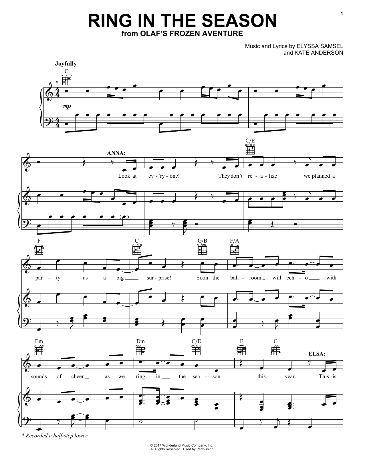 Download Kate Anderson Ring In The Season Sheet Music and learn how to play Easy Piano PDF digital score in minutes
