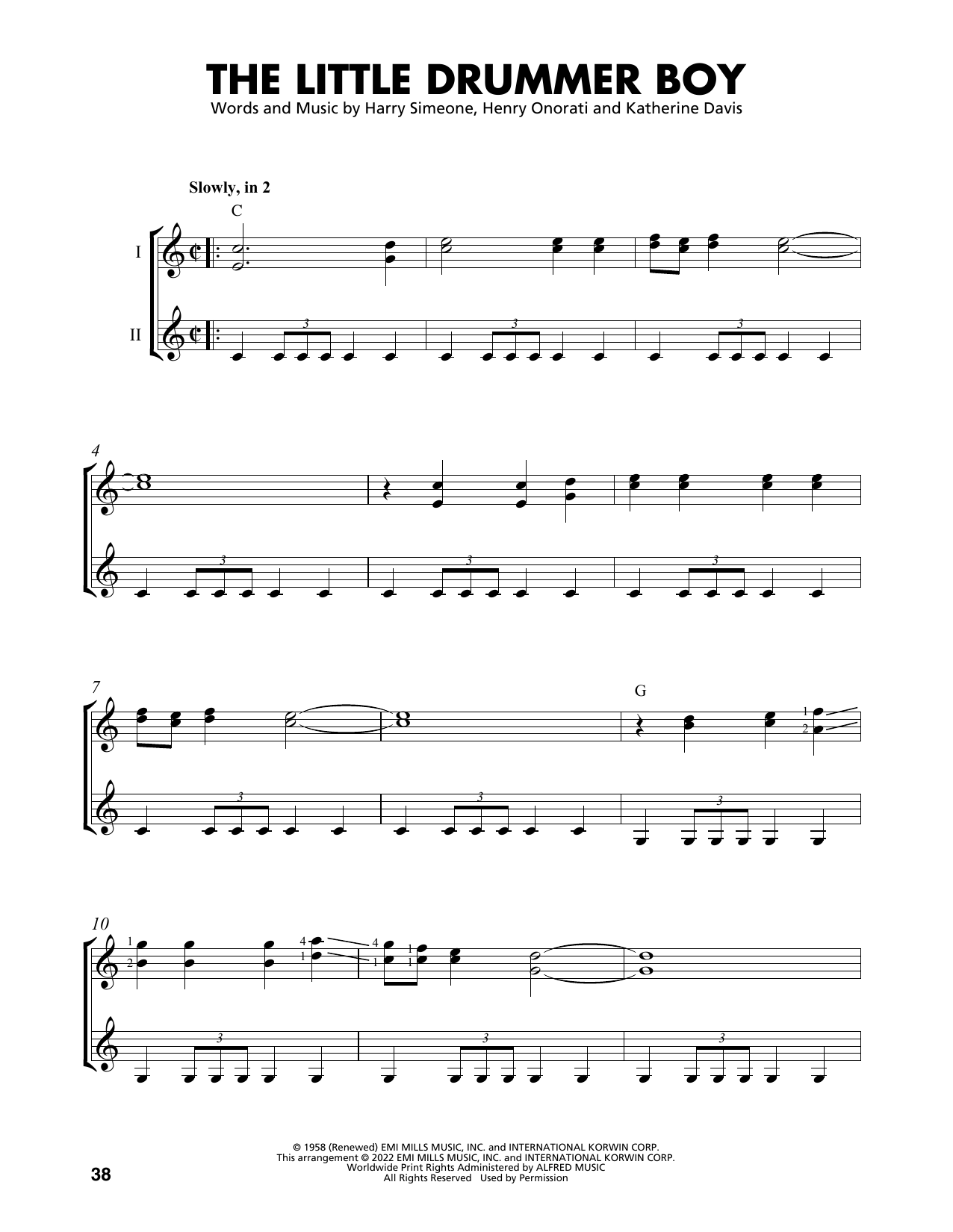 Download Katherine Davis The Little Drummer Boy (arr. Mark Phillips) Sheet Music and learn how to play Easy Guitar Tab PDF digital score in minutes