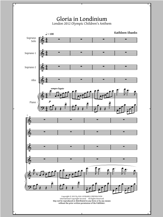 Download Kathleen Shanks Gloria In Londinium Sheet Music and learn how to play SATB PDF digital score in minutes