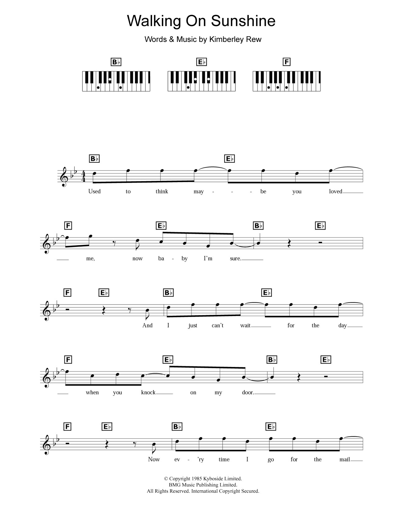 Download Katrina and the Waves Walking On Sunshine Sheet Music and learn how to play Beginner Ukulele PDF digital score in minutes