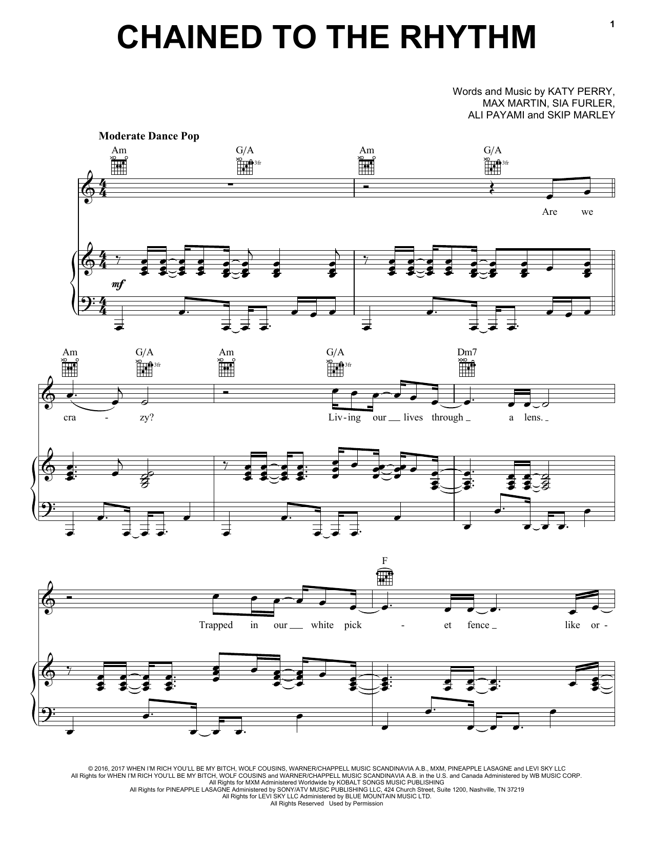 Download Katy Perry Chained To The Rhythm Sheet Music and learn how to play Ukulele PDF digital score in minutes