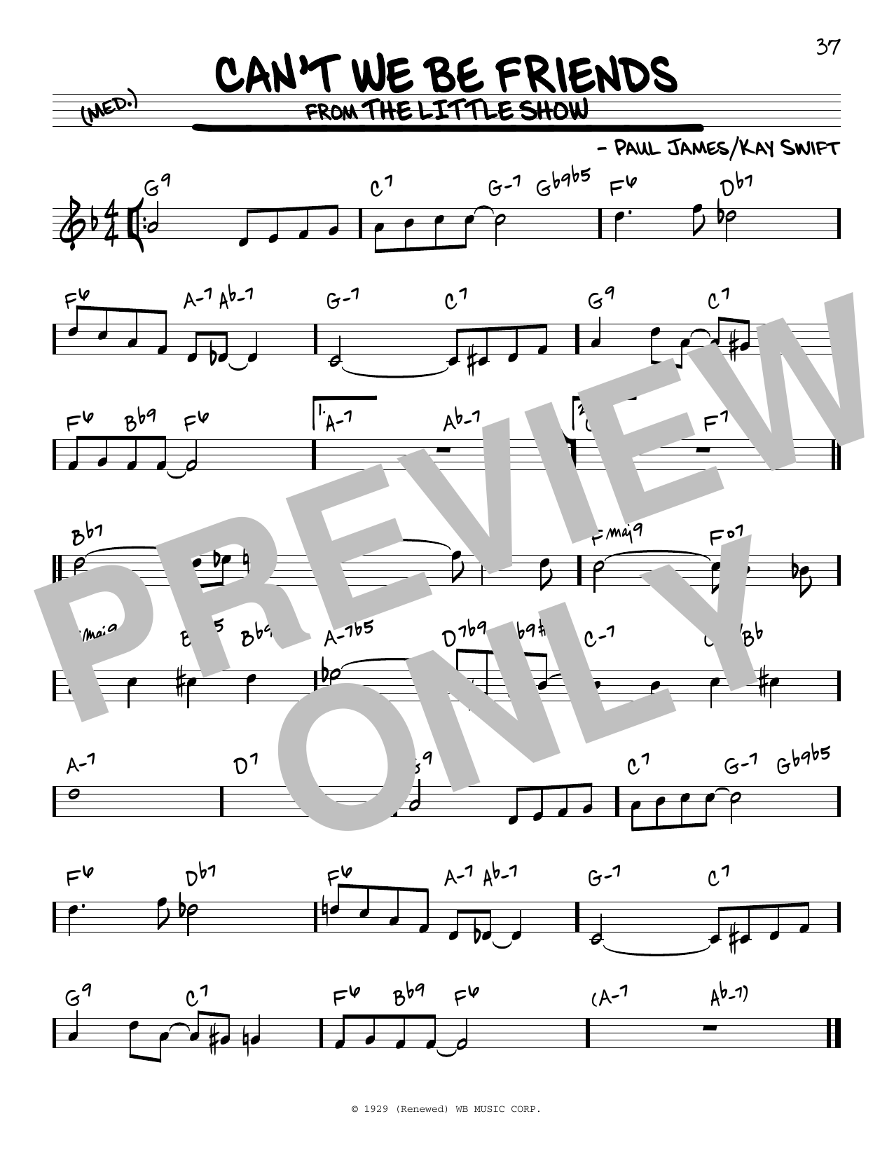 Download Kay Swift Can't We Be Friends Sheet Music and learn how to play Real Book – Melody & Chords PDF digital score in minutes