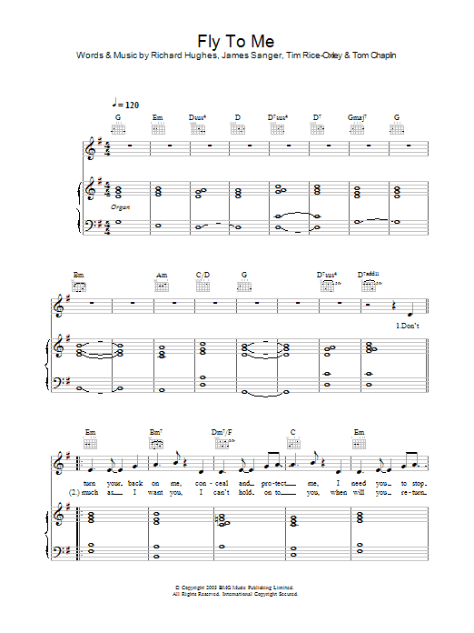 Download Keane Fly To Me Sheet Music and learn how to play Piano, Vocal & Guitar PDF digital score in minutes