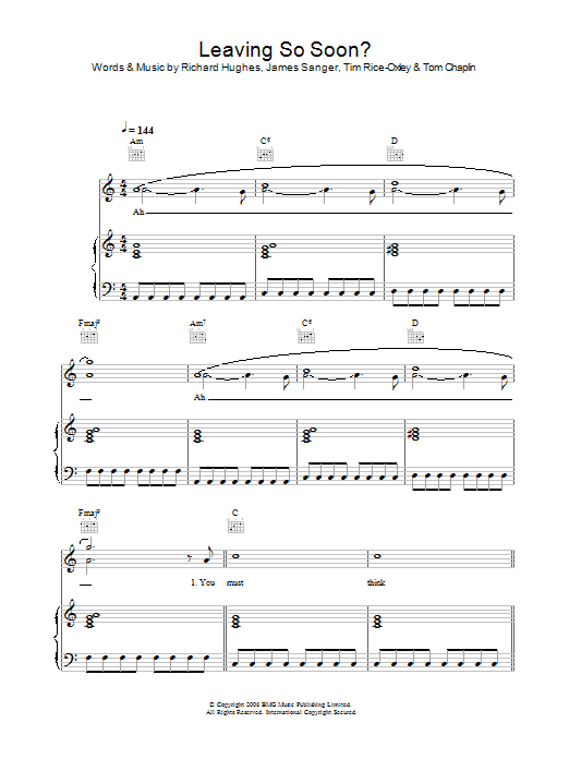 Download Keane Leaving So Soon? Sheet Music and learn how to play Alto Saxophone PDF digital score in minutes
