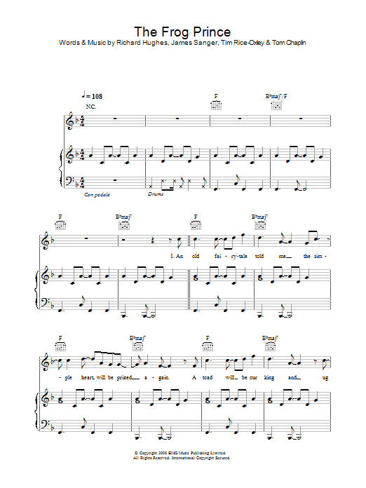 Download Keane The Frog Prince Sheet Music and learn how to play Violin PDF digital score in minutes