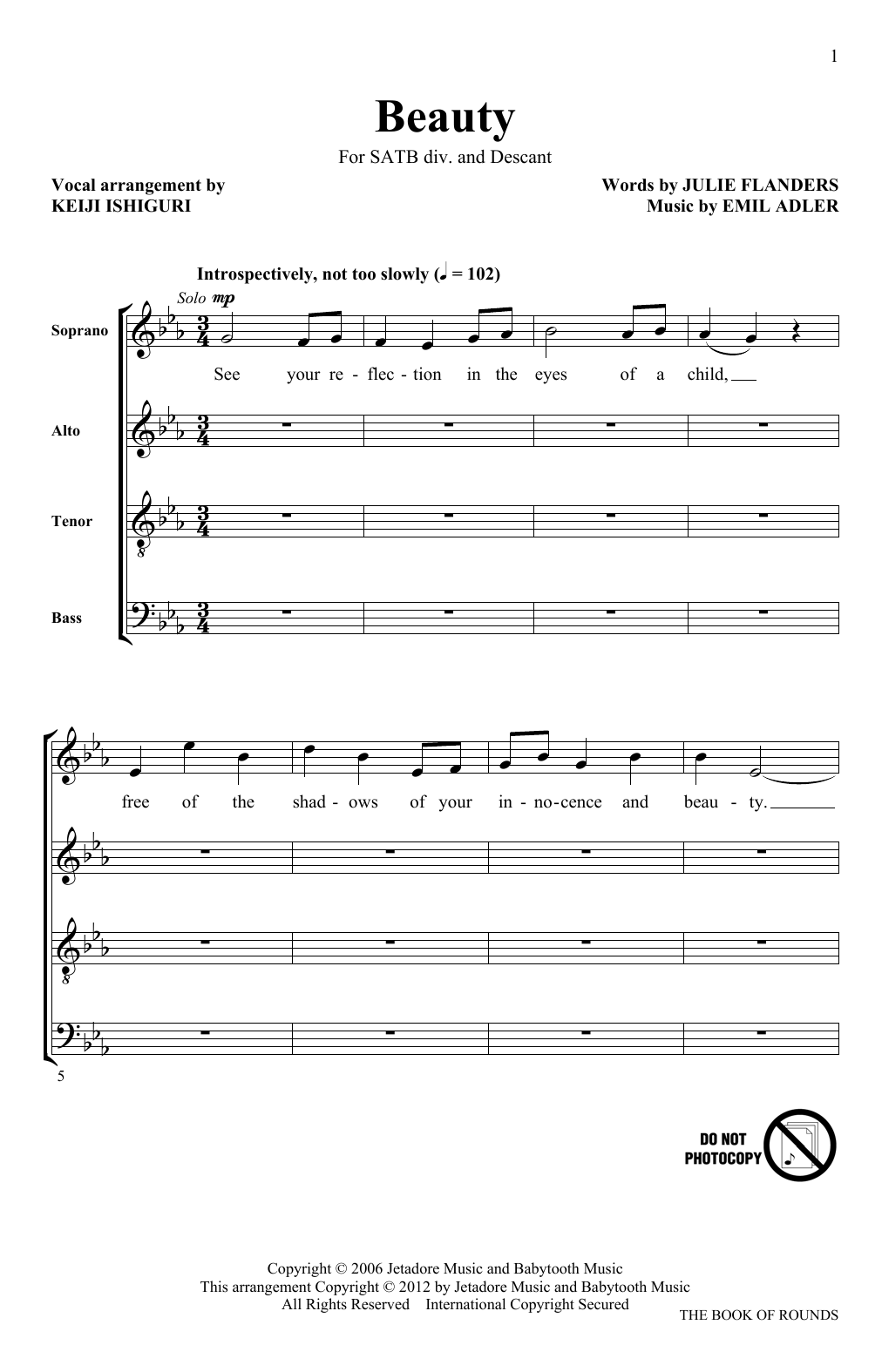 Download Keiji Ishiguri Beauty Sheet Music and learn how to play SATB PDF digital score in minutes