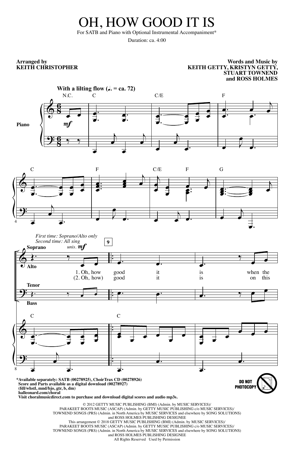Download Keith & Kristyn Getty Oh, How Good It Is (arr. Keith Christopher) Sheet Music and learn how to play SATB Choir PDF digital score in minutes