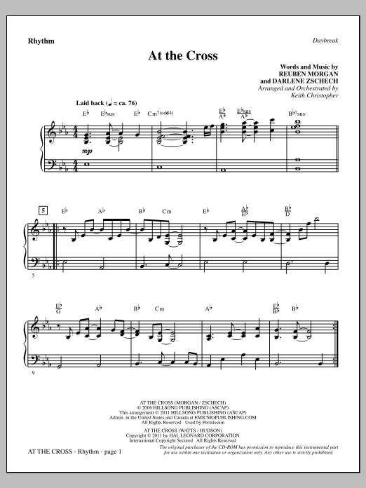 Download Keith Christopher At The Cross - Rhythm Sheet Music and learn how to play Choir Instrumental Pak PDF digital score in minutes