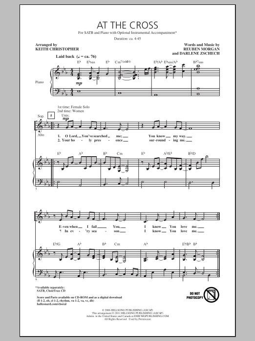 Download Reuben Morgan At The Cross (arr. Keith Christopher) Sheet Music and learn how to play SATB PDF digital score in minutes