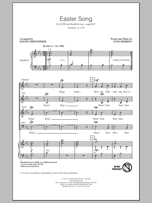 Download Keith Christopher Easter Song Sheet Music and learn how to play Percussion PDF digital score in minutes