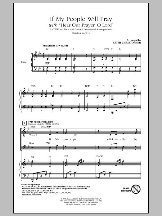 Download Keith Christopher If My People Will Pray Sheet Music and learn how to play SATB Choir PDF digital score in minutes