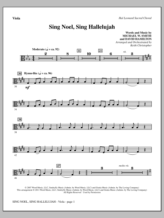 Download Keith Christopher Sing Noel, Sing Hallelujah - Viola Sheet Music and learn how to play Choir Instrumental Pak PDF digital score in minutes