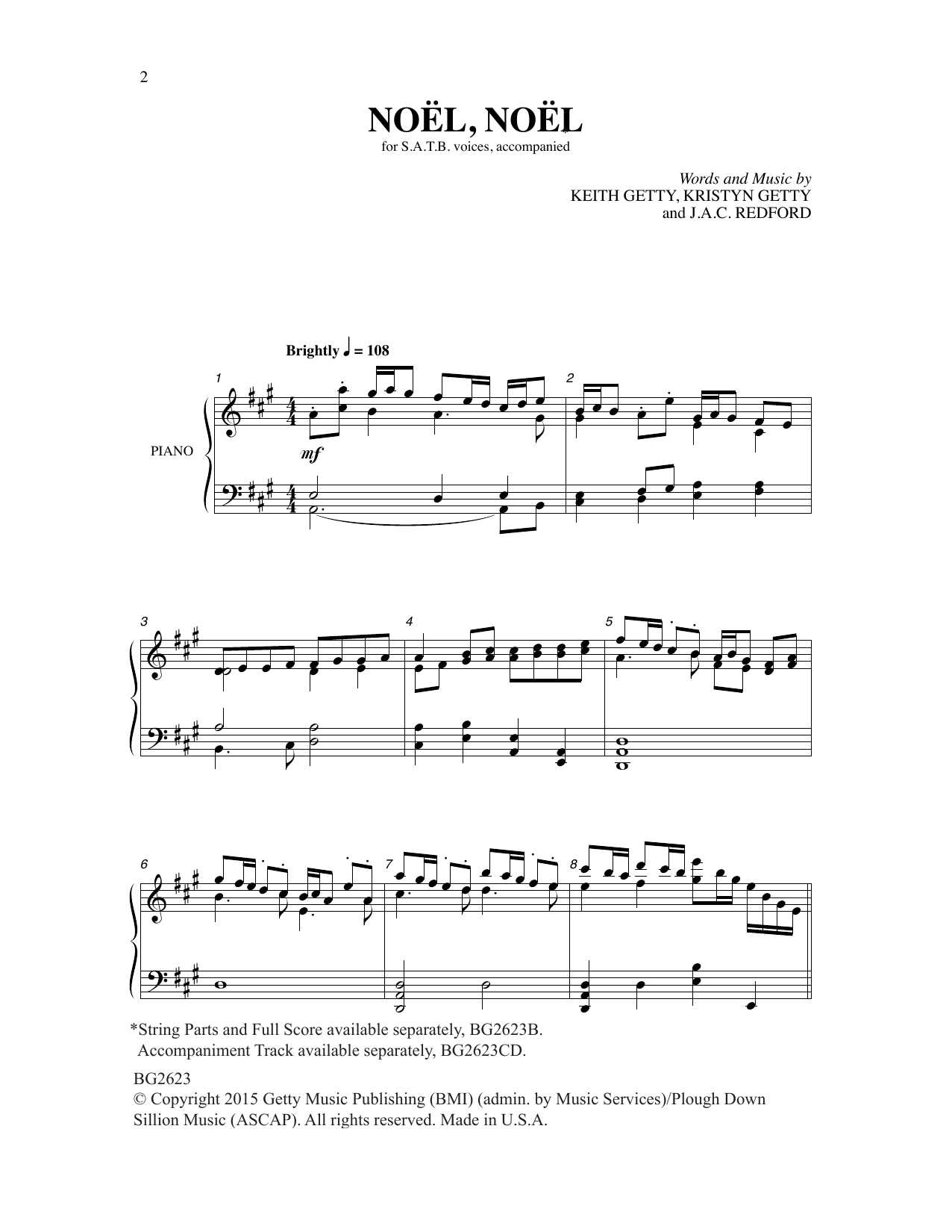 Download Keith Getty Noel, Noel Sheet Music and learn how to play SATB Choir PDF digital score in minutes