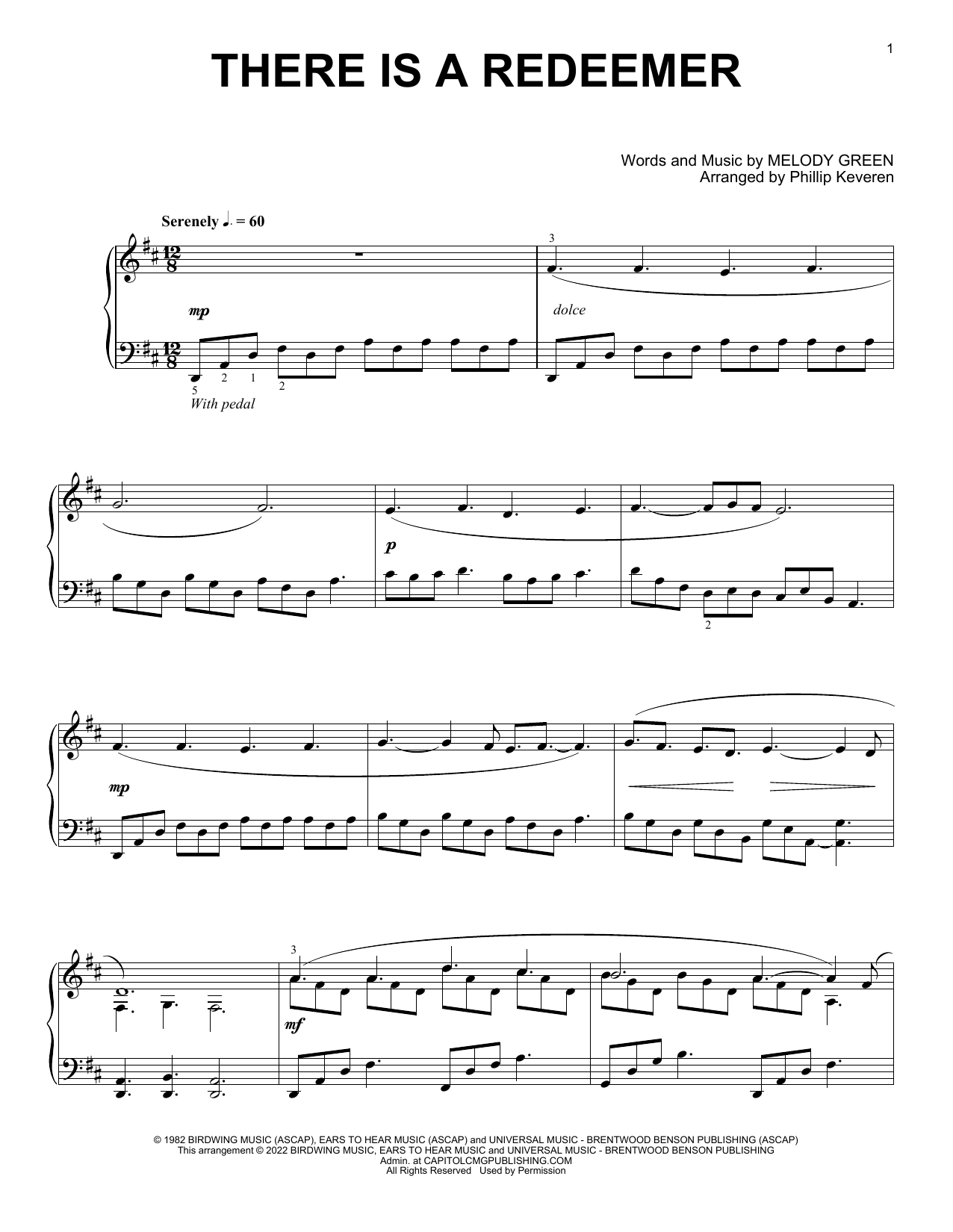 Download Keith Green There Is A Redeemer [Classical version] (arr. Phillip Keveren) Sheet Music and learn how to play Piano Solo PDF digital score in minutes