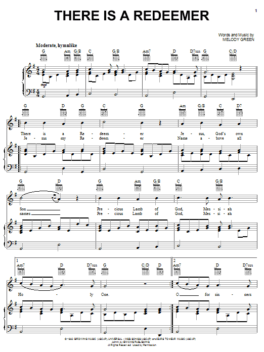 Download Keith Green There Is A Redeemer Sheet Music and learn how to play Ukulele PDF digital score in minutes