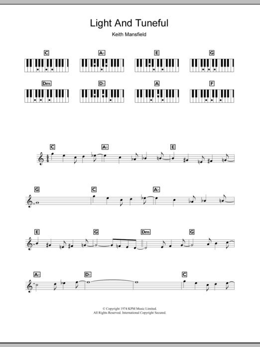 Download Keith Mansfield Light And Tuneful (Wimbledon Opening Theme) Sheet Music and learn how to play Piano Solo PDF digital score in minutes
