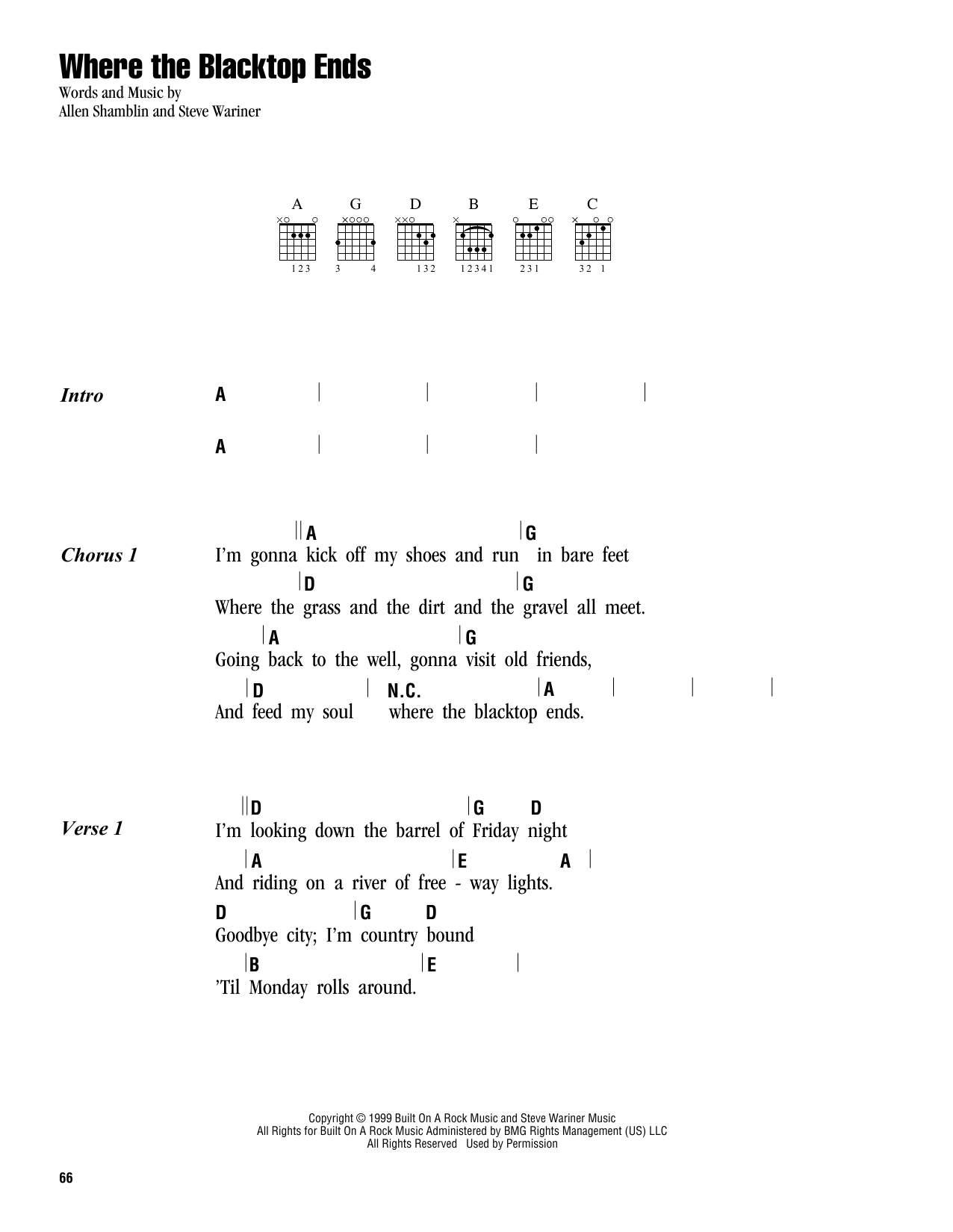 Download Keith Urban Where The Blacktop Ends Sheet Music and learn how to play Lyrics & Chords PDF digital score in minutes