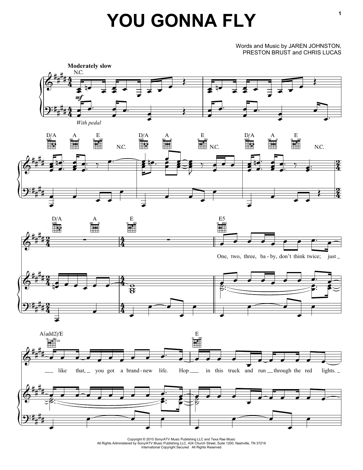 Download Keith Urban You Gonna Fly Sheet Music and learn how to play Lyrics & Chords PDF digital score in minutes