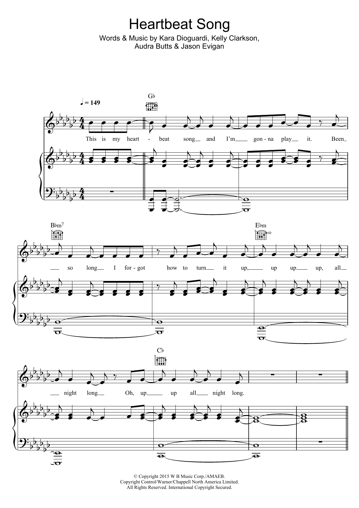 Download Kelly Clarkson Heartbeat Song Sheet Music and learn how to play Piano Duet PDF digital score in minutes